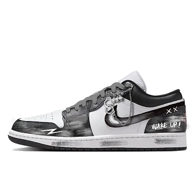 Jordan Air Jordan 1 Low top Vintage Basketball Shoes Men's Premium Gray