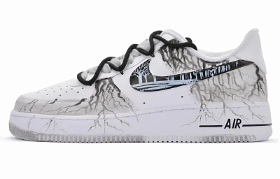 Nike Air Force 1 Cushioning, Wear Resistant Low top Skateboard Shoes Unisex Black White