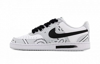 Nike Court Vision Abrasion Resistant Low Top Skateboard Shoes Men's White Gray