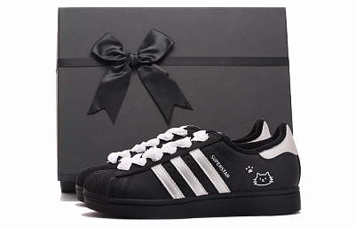 Adidas Originals Superstar 2 Coverage Abrasion Resistant Low top Skateboard Shoes Unisex Black Silver
