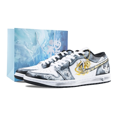 Jordan Air Jordan 1 Vintage Basketball Shoes Unisex Low top Black/Gold
