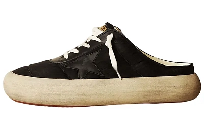 Golden Goose Space Star Closed Toe Slippers Men's Black Vintage Version