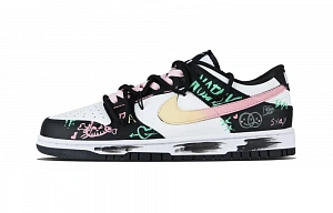 Nike Dunk Trendy Shadow Abrasion Resistant Low top Skateboard Shoes Unisex Pink Green