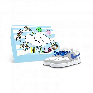 Nike Court Vision 1 Low top Skateboard Shoes Women's White Blue