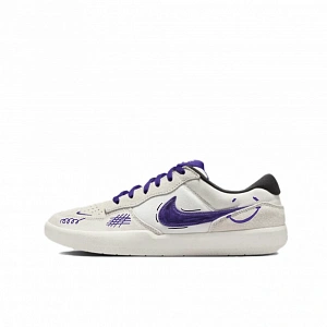 Nike SB Force 58 Abrasion Resistant Low top Skateboard Shoes Unisex White Purple