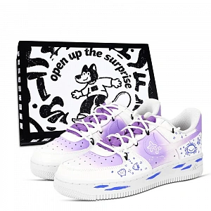 Nike Air Force 1 Ocean Paradise Abrasion Resistant Low top Skateboard Shoes Unisex Purple Blue White