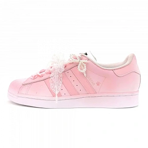 Adidas Originals SUPERSTAR Pink Heartbeat Abrasion Resistant Low top Skateboard Shoes Unisex Pink White