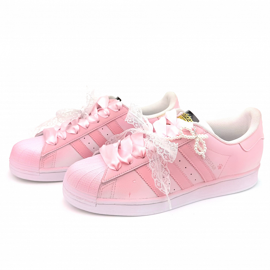 Adidas Originals SUPERSTAR Pink Heartbeat Abrasion Resistant Low top Skateboard Shoes Unisex Pink White купить в интернет-магазине Yoocart с быстрой доставкой по России.