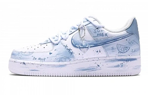 Nike Air Force 1 Low top Skateboard Shoes Men's Blue Gray