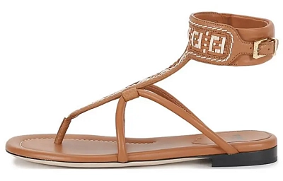 FENDI One Strap Sandals Women's Brown