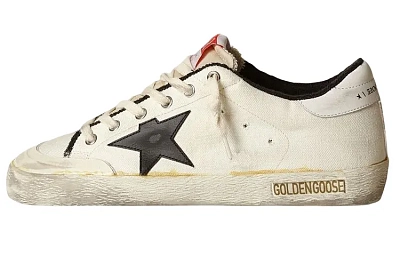 Golden Goose Low Top Stylish Skateboarding Shoes Men's White Black