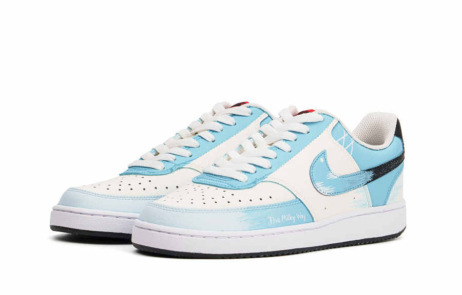 Nike Court Vision 1 Cushioning Low top Skateboard Shoes Men's White Blue купить в интернет-магазине Yoocart с быстрой доставкой по России.