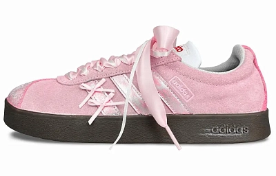 Adidas Neo VL Court 2.0 Low Top Skateboard Shoes Unisex Silver Pink