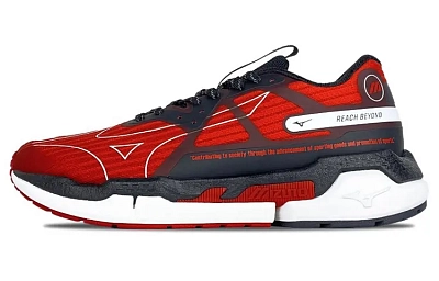 Mizuno Pi Knit Low Top Running Shoes Black/Red