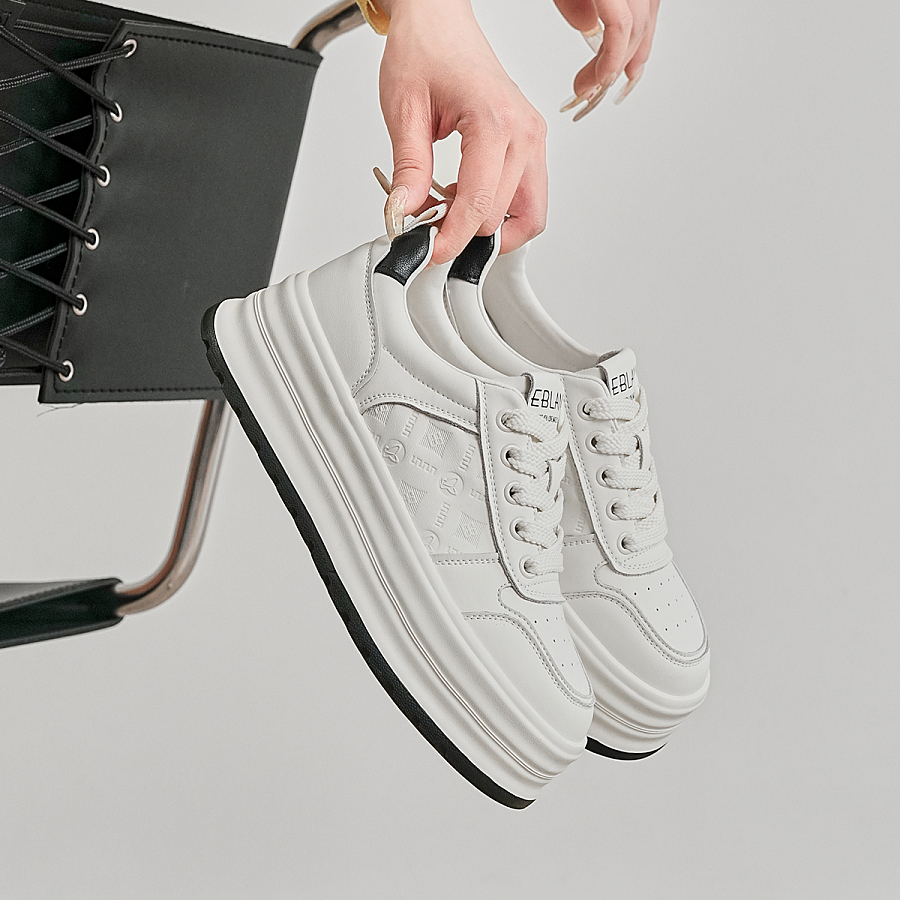 EBLAN Low-Top Skateboard Shoes Women's Beige Black купить в интернет-магазине Yoocart с быстрой доставкой по России.