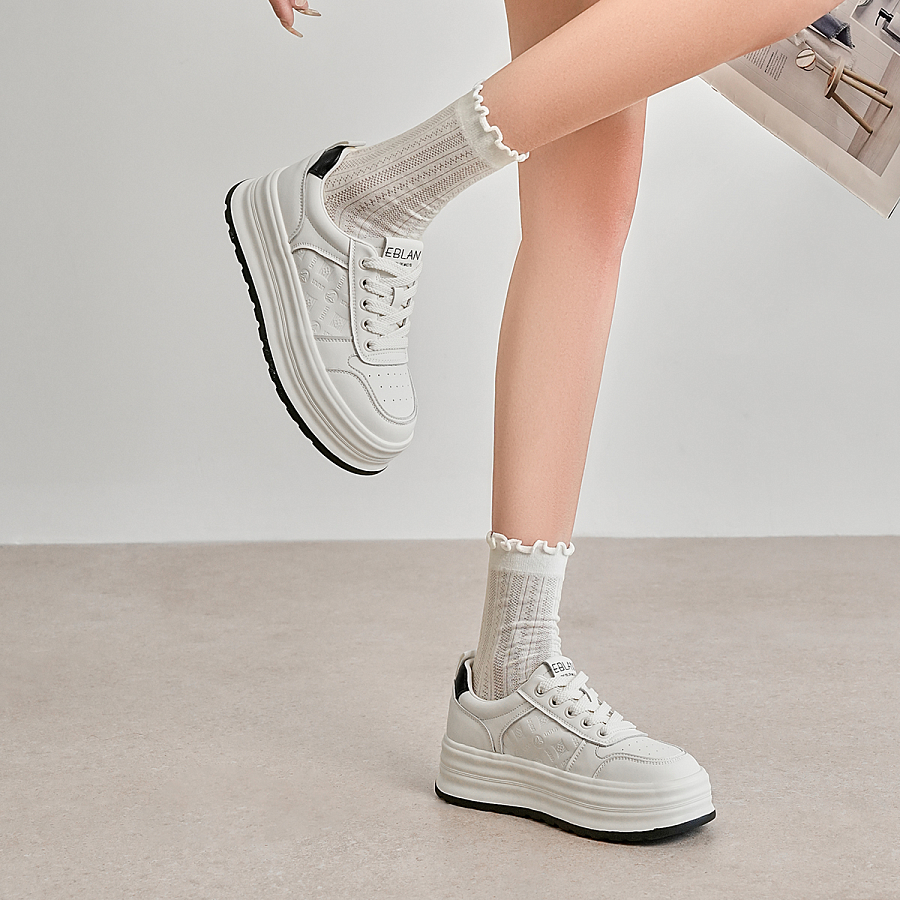 EBLAN Low-Top Skateboard Shoes Women's Beige Black купить в интернет-магазине Yoocart с быстрой доставкой по России.