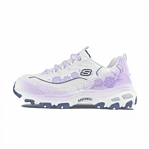 Skechers D'LITES 1.0 Abrasion Resistant Low Top Chunky Sneakers Women's White