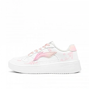 LiNing Pontoon Boats Slip Resistant, Abrasion Resistant, Breathable Low top Skateboard Shoes Women's Pink White