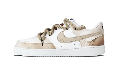 Nike Court Brown Bear Abrasion Resistant Low top Skateboard Shoes Unisex Tan