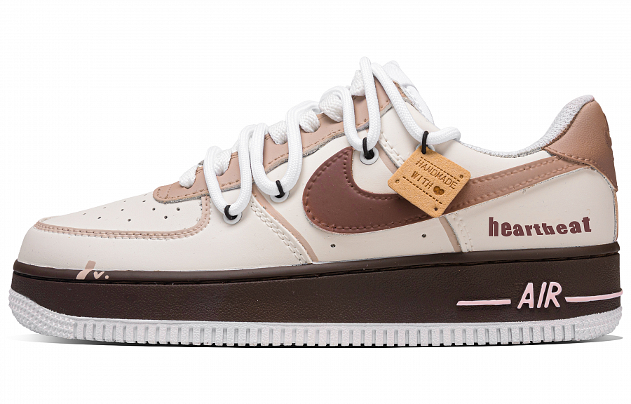Nike Air Force 1 Heartbeat Box Abrasion Resistant Low top Skateboard Shoes Unisex Beige Brown купить в интернет-магазине Yoocart с быстрой доставкой по России.