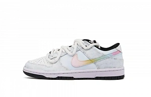 Nike Dunk Abrasion Resistant Low top Skateboard Shoes Unisex White Gray