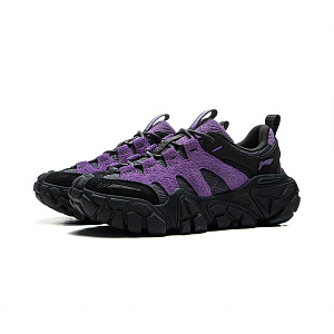 LiNing Dunes Cushioning Anti-Slip Wear-Resistant Breathable Height Increasing Low-Top Casual Shoes Women's Black Purple 2 4116139