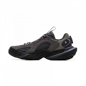 LiNing CF Tracing Hiking EDC Slip Resistant Abrasion Resistant Low top Hiking Shoes Unisex Gray Black