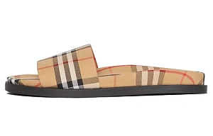 Burberry Vintage Slide Slippers Men's Classical Style Yellow