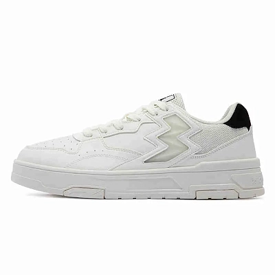 361° Anti-Slip And Wear-Resistant Lightweight Mid-Top Skateboard Shoes Men's White Black