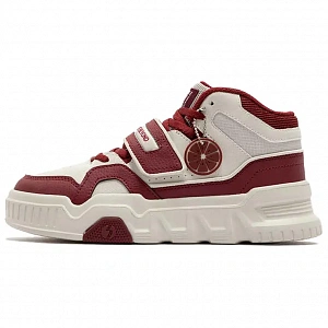 361° Anti-Slip Wear-Resistant High-Top Skateboard Shoes Women's Beige Red