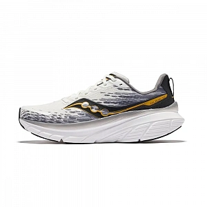 Saucony GUIDE 17 Low Top Long Distance Running Shoes Unisex White Gray Black