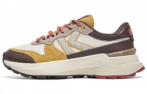 Kappa Anti-Slip Wear-Resistant Low-Top Running Shoes Unisex White Yellow Brown