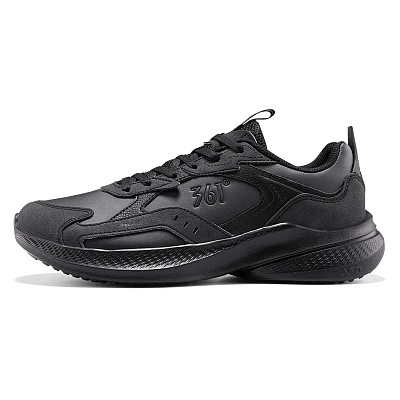 361° Wear-resistant And Lightweight Low-Top Casual Running Shoes Men's Obsidian Black