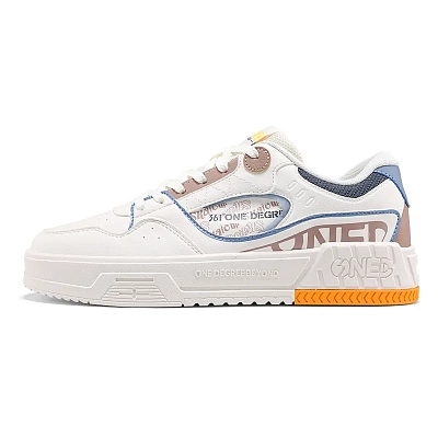 361° Coverage Anti-Slip And Wear-Resistant Low-Top Skateboard Shoes Men's White Umber