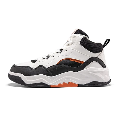 361° Warm Slip Resistant High Top Skateboard Shoes Men's White Black
