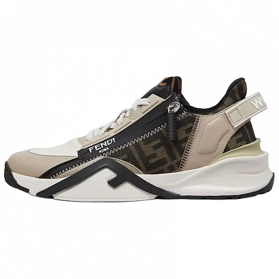 FENDI Flow Ff Jacquard Lace Up Sneakers