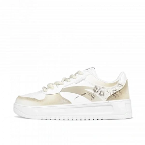 Anta Relaxed Abrasion Resistant Lightweight Slip Resistant Low Top Skateboard Shoes Women's White Brown