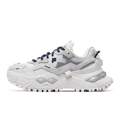 FILA FUSION BIANCO, Snow Topped Magnolia Height Increasing Low top Chunky Sneakers Women's Fragrance Snow Space Silver