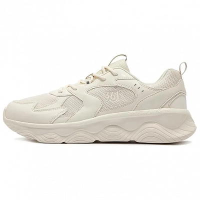 361° Breathable Lightweight Rebound Low-Top Sprint Running Shoes Men's Lotus White