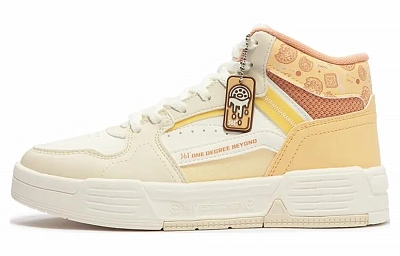 361° Slip-Resistant High-Top Skateboard Shoes Women's White Orange