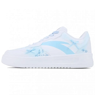 Anta Relaxed Wear resistant And Lightweight Low top Skateboard Shoes Women's White Blue