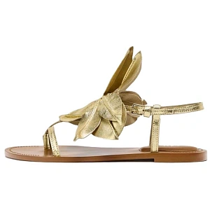 ZARA One Strap Sandals 1cm Women's Gold