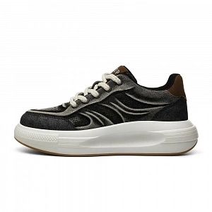 JEEP SPIRIT Abrasion Resistant Lightweight Breathable Height Increasing Low top Casual Shoes Men's Graphite Black