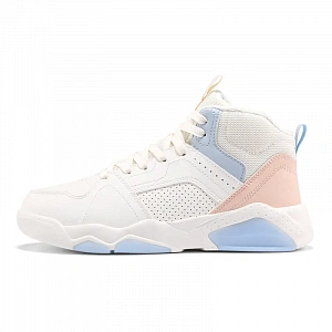 361° Warm Slip-Resistant High-Top Skateboard Shoes Women's White Blue Pink