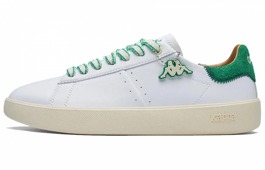 Kappa Back to Back Anti Slip Wear Resistant Low Top Skateboard Shoes Women's Classic White Grass Green купить в интернет-магазине Yoocart с быстрой доставкой по России.