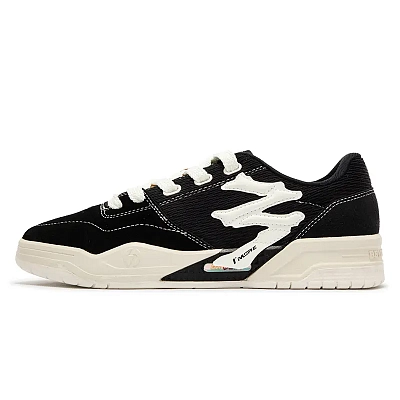 361° Abrasion Resistant Slip Resistant Coverage Low Top Skateboard Shoes Men's Black White