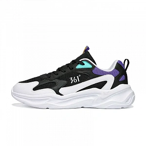 361° Abrasion Resistant, Breathable, Lightweight Low Top Casual Shoes Men's Obsidian Black 361 Degrees White