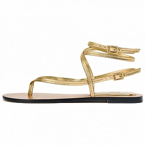 ZARA One Strap Sandals 1cm Women's Gold