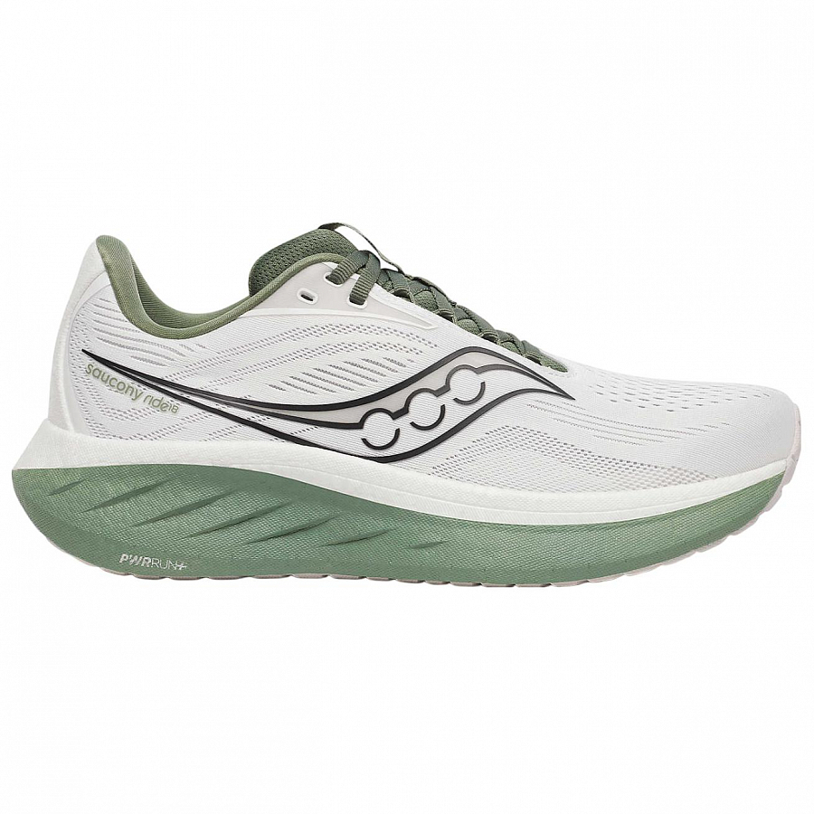 Saucony Ride 18 White Olivine купить в интернет-магазине Yoocart с быстрой доставкой по России.