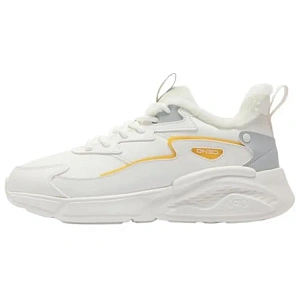 361° Slip-Resistant Height Increasing Warm Low-Top Casual Shoes Women's White Yellow